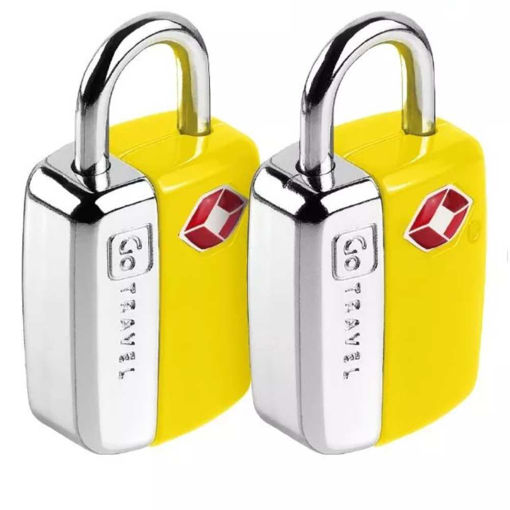 Picture of PADLOCK KEY LOCK TWIN TSA YELLOW